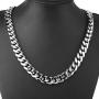 MUYING JEWELRY 8/10/12/15/17/19MM Cool Huge 316L Stainless Steel Silver Tone Cut Cuban Curb Link Chain Mens Boys Necklace Or Bracelet Bangle 7-40inch Choose