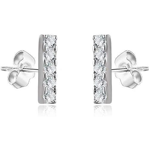 Sterling Silver Stud Earrings Dainty Mini Bar, Lightning Bolt, Moon, Star, Starburst, Trio Studs, 3 Colors Available