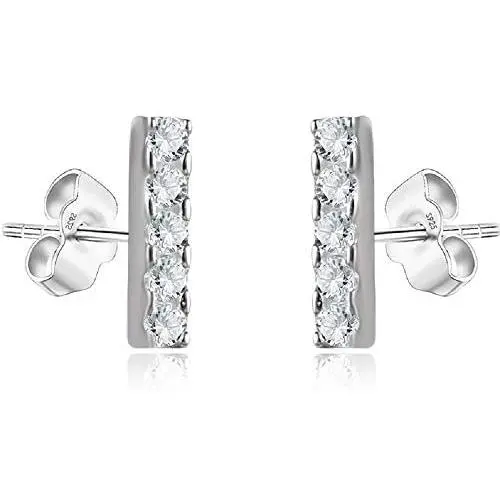 Sterling Silver Stud Earrings Dainty Mini Bar, Lightning Bolt, Moon, Star, Starburst, Trio Studs, 3 Colors Available