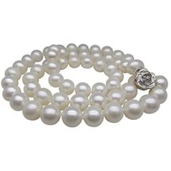Pearl Romance II Round Pearl II Classic Cultured Freshwater White Strand Pearl Necklace for Women Jewelry Christmas Genuine