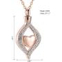 Crystal Teardrop Heart Cremation Urn Pendant Memorial Necklace for Women Stainless Steel Ashes Holder Keepsake Jewelry