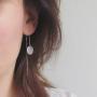 MANZHEN Minimalist Wafer Coin Disc Circle Threader Drop Earrings