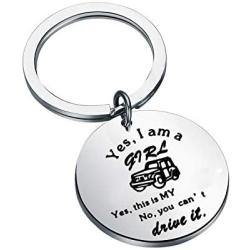 FUSTMW Car Girl Gift Yes This is My Car Keychanin Car Wrangler Gift Car Girl Jewelry Car Lover Gift for Her …