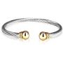 UNY Jewelry European American Fashion Vintage Cables Rhodium 2 Tone Plated Bracelet Design