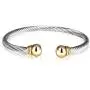 UNY Jewelry European American Fashion Vintage Cables Rhodium 2 Tone Plated Bracelet Design