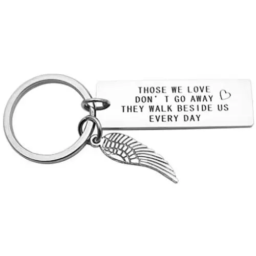 Beeshion Sympathy Gift Personalized Stainless Steel Necklace and Keychain Memorial Jewelry Beeshion Sympathy Gift Personalized Stainless Steel Necklace and Keychain Memorial Jewelry