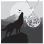 TRISHULA Wolf Necklace,925 Sterling Silver Forest Moon Wolf Necklace for Women Charm Animals Jewelry Gift for Women Girl/Girlfriend Teen