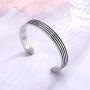 LUSSO Stainless Steel Magnetic Therapy Energy Cuff Bangle Engraving Geometric Pattern Health Care Amulet Bracelets for Women Men