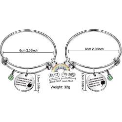 Maxforever Friendship Bangle Gifts 2Pcs Charm Bangles Bracelets for Best Friends Besties Birthday Anniversary Graduation Thanksgiving Christmas