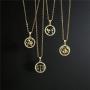 cmoonry 18K Gold Plated Horoscope Constellation Zodiac Sign Necklace Unique Design Fashion CZ Identity Symbol Necklaces Birthday Gift