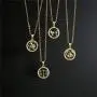 cmoonry 18K Gold Plated Horoscope Constellation Zodiac Sign Necklace Unique Design Fashion CZ Identity Symbol Necklaces Birthday Gift