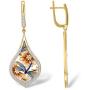 Santuzza Dragonfly Dangle Earrings 14k Yellow Gold Plating 925 Sterling Silver White Cubic Zirconia Enamel Flower Drop Earring Jewelry For Women