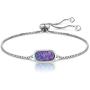 WISHMISS Women Silver Pendant Necklace in Multicolor Drusy (purplr Drusy-Quartz Bracelet)