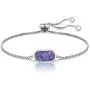 WISHMISS Women Silver Pendant Necklace in Multicolor Drusy (purplr Drusy-Quartz Bracelet)