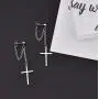 Cross Dangle Drop Earrings with Chain Minimalist Earrings for Women Men Jewelry for Women Girls Family Friends Gifts Cross Dangle Drop Earrings with Chain Minimalist Earrings for Women Men Jewelry for Women Girls Family Friends Gifts