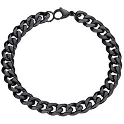 PROSTEEL 3mm-12mm Stainless Steel Cuban Chain for Men Women, Bracelet:7.5''/8.26'', Necklace: 14''-30'', Black/18K Gold Plated, Come Gift Box