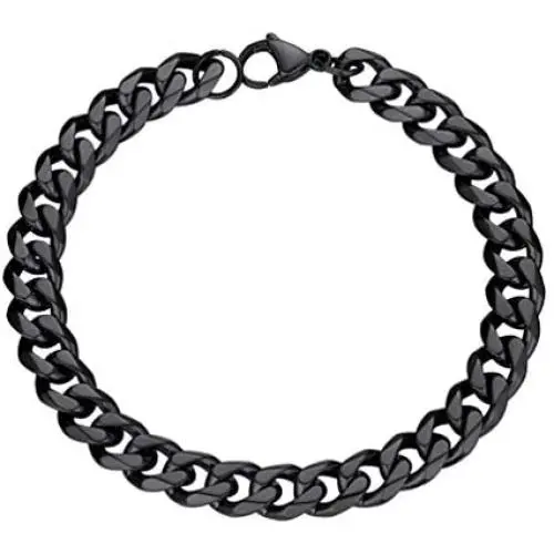 PROSTEEL 3mm-12mm Stainless Steel Cuban Chain for Men Women, Bracelet:7.5''/8.26'', Necklace: 14''-30'', Black/18K Gold Plated, Come Gift Box