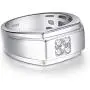 BONLAVIE 10mm 925 Sterling Silver Mens Wedding Ring Round Cut Cubic Zirconia Engagement Ring for Men Comfort Fit Wedding Band Size 7-13