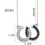 KEYCHIN Lucky Horseshoe Jewellery Horse Lovers Gift Popular Double U-Shaped Black and White Horseshoe U-Shaped Clavicle Necklace for Woman and Girl KEYCHIN Lucky Horseshoe Jewellery Horse Lovers Gift Popular Double U-Shaped Black and White Horseshoe U-Shaped Clavicle Necklace for Woman and Girl