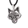 HAQUIL Wolf Necklace, Viking Wolf Head Pendant, Faux Leather Cord, Wolf Jewelry Gift