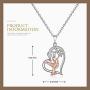Hummingbird Heart Necklace Sterling Silver Necklaces for Women Girls Cubic Zirconia White Gold Plated Bird Pendant with Flower Fashion Jewelry Dainty Valentines Gifts