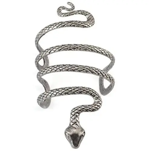 idealway Vintage Punk Silver Snake Open Bangle Cuff Bracelet for Men Women idealway Vintage Punk Silver Snake Open Bangle Cuff Bracelet for Men Women