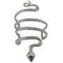 idealway Vintage Punk Silver Snake Open Bangle Cuff Bracelet for Men Women