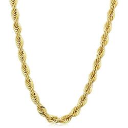 Kooljewelry 14k Yellow Gold Filled 4.2mm Rope Chain Necklace (16, 18, 20, 22, 24, 26, 30 or 36 inch)