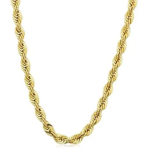 14K Yellow Gold Filled Solid Rope Chain Necklace, 4.5mm Wide