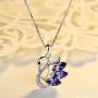 Necklaces Sterling Silver S925 Women’s Jewelry Swan Pendant Crystal Box Chain Necklace Gift Set