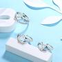 Jewmon Personalized Initial Letter Open Ring Adjustable Women Statement Rings Party 925 Sterling Silver Open Alphabet Rings Letter A to Z Ring Jewerly Gift