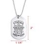 Melix Home Inspirational Gifts Lord Necklace Be Strong and Courageous Dog Tag Necklaces Easter Teen Boys Girls Gift