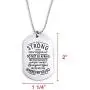 Melix Home Inspirational Gifts Lord Necklace Be Strong and Courageous Dog Tag Necklaces Easter Teen Boys Girls Gift