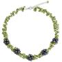 NOVICA Peridot Dyed Cultured Freshwater Pearl Sterling Silver Beaded Necklace, 16.25'', Heavens Gift