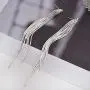 Long Tassel Dangle Drop Earrings for Woman Teen Girls Silver Gold Color Punk Sleek Metal Chain Earrings Wedding Bridesmaid Jewelry Korean Fashion Style