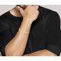 Miabella 18K Gold Over Sterling Silver Italian Solid 4mm Flat Snake Dome Herringbone Chain Link Bracelet for Women Men 6.5, 7, 7.5, 8, 8.5 Inch, 925 Italy