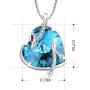 Turantu Gift for Women''Heart of the Ocean'' Dolphin Pendant Necklace Made with SWAROVSKI Crystal