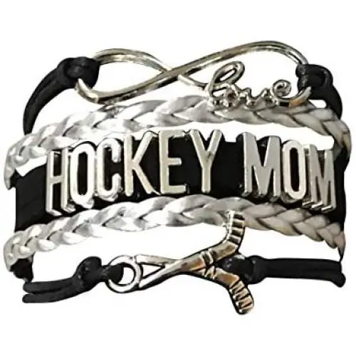 Infinity Collection Hockey Mom Charm Bracelet, Ice Hockey Mom Jewelry, for Moms with Hockey Players