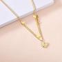 NEULRY Golden Butterfly Necklace18K Plated Choker Handmade Delicate Dainty Snake Calvice Chain for Women and Girl Gifts