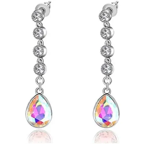 Swarovski Crystal Teardrop Dangling Earrings for Women 14K Gold Plated Hypoallergenic Long Drop Tassel Earring Swarovski Crystal Teardrop Dangling Earrings for Women 14K Gold Plated Hypoallergenic Long Drop Tassel Earring