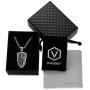 VENICEBEE Archangel St. Michael Saint Medal Cross Shield Sword Angel Guardian Protection Orthodox Christian Mikhail Solid 925 Sterling Silver Pendant Necklace with Chain Black Pouch Polishing Cloth Gift Box