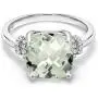 Gem Stone King Sterling Silver Green Prasiolite Womens Ring (3.62 cttw Cushion Checkerboard Cut, Available in size 5, 6, 7, 8, 9)