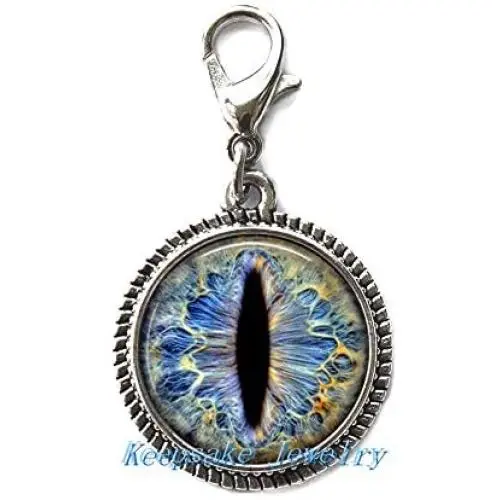 KeepsakeJewelry Frost Dragon Eye Zipper Pull, Perfect for Necklaces, Bracelets, Keychain and Earrings,Charm Planner Charm Frost Dragon Eye Handmade Charm
