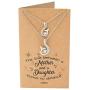 Quan Jewelry Handmade Mother Daughter Necklace, Mermaid Tail Pendant with Swarovski Crystals, Set of 2 Necklaces, Inspirational Quote with Greeting Card