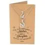 Quan Jewelry Handmade Mother Daughter Necklace, Mermaid Tail Pendant with Swarovski Crystals, Set of 2 Necklaces, Inspirational Quote with Greeting Card