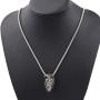 Xusamss Punk Rock Titanium steel Animal Rhino Head Pendant Necklace,24inches Link Chain
