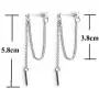 SLUYNZ 925 Sterling Silver Bar Dangle Earrings for Women Teen Girls Threader Earrings Chain
