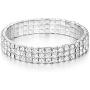 Mooinn Crystal Tennis Bracelet Silver Rhinestone Stretch Bracelets for Women Girls