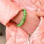 HSUMING Natural Stone Jade Bead Stretch Bracelet for Women Girls Men - Unisex Good Luck Gemstone Jewelry Chakra Bracelet