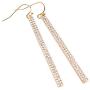 Sparkly Rhinestone CZ Lightweight Geometric Bar Statement Earrings - Multi Cubic Crystal, Acrylic Pearl Vertical Drop Dangles